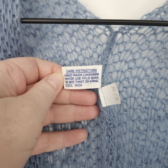 Specialty House Fashion Womens Kimono Wrap Sweater Size S/M Light Blue Dainty - Picture 6 of 8